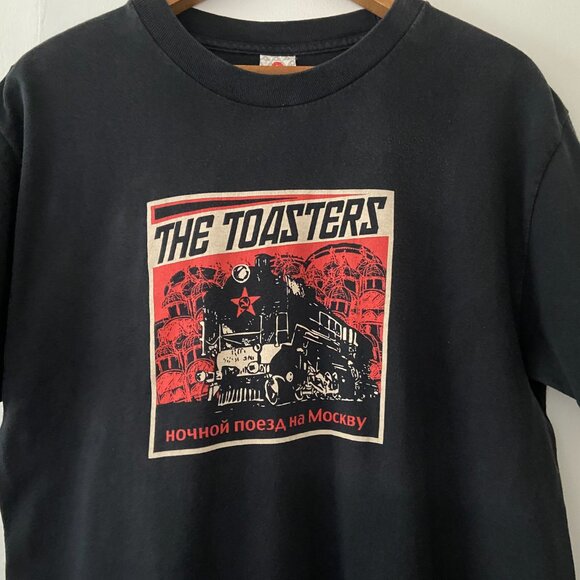 Vintage THE TOASTERS Ska Band Punk Rock Black MOSCOW Russia T-Shirt Size Medium - Picture 2 of 7